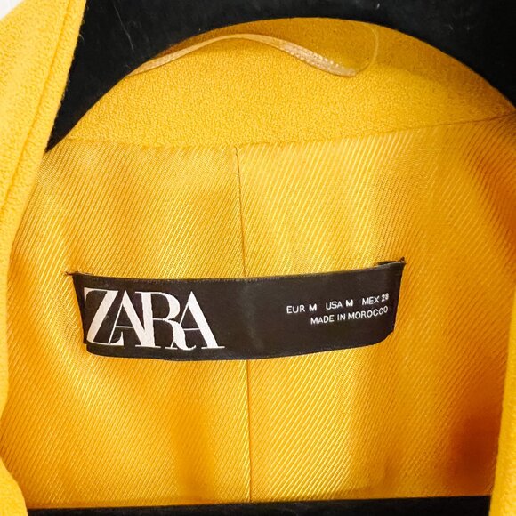 Zara Yellow Tailored Coat Jacket - Picture 3 of 3